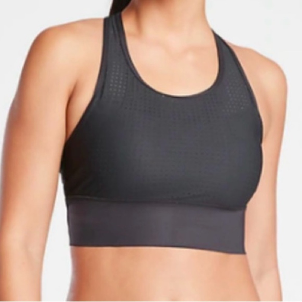 Athleta black Cross Train Bikini top bra swim zip